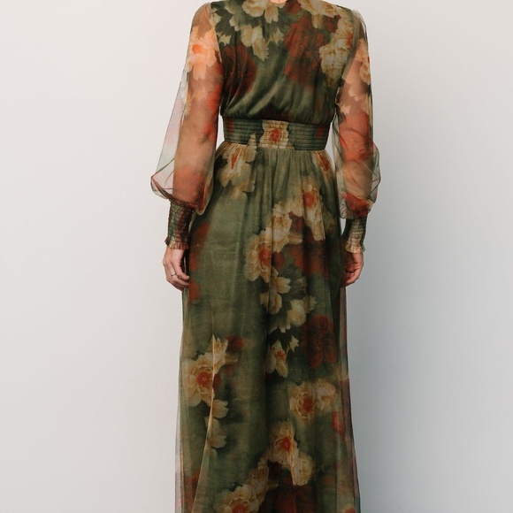 Baltic Born Layla Tulle Maxi Dress | Olive + Rust Size LL - Picture 4 of 5
